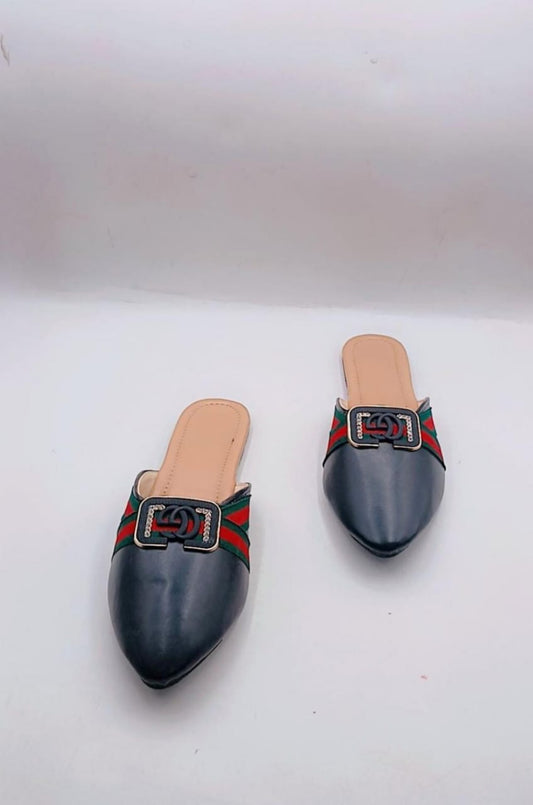 Stylish Women's Casual Rexine (Black Gucci Design)