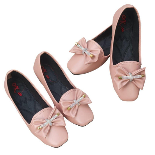Women's PU Leather Casual Pumps (Pink Butterfly)
