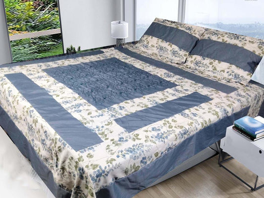 3 Pcs Cotton Sotton Patchwork Double Bedsheet