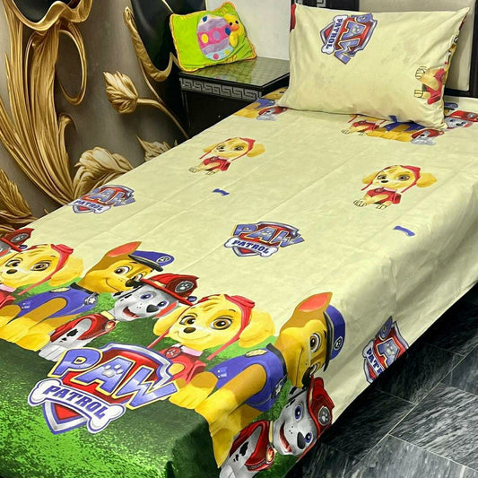 Vibrant Yellow Cotton Printed Single Bed Bedding Set - 2 Pcs