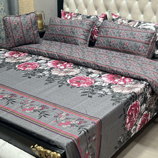 7 Pcs Cotton Printed Comforter Set (Multicolor)