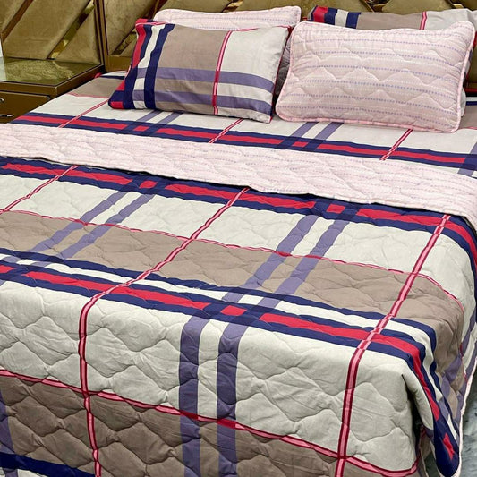 6 Pcs Cotton Printed Comforter Set for King Size Bed (Multicolor)