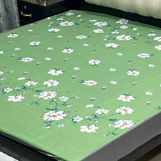 Waterproof PU Printed Mattress Cover for Double Bed (Green)