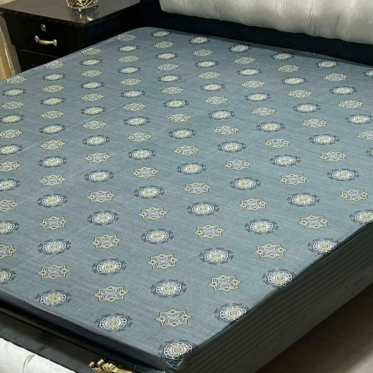 Waterproof PU Printed Mattress Cover for Double Bed  (Grey)