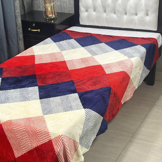 Fleece Printed Single Bed Blanket (Multicolor)