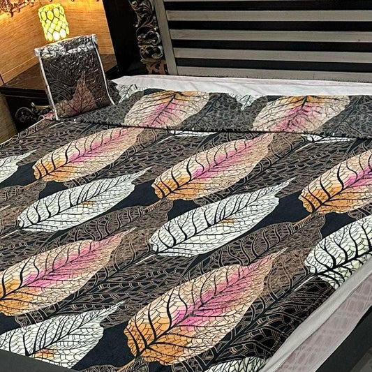 Fleece Printed Double Bed Blanket (Pink,Flowers)