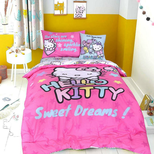 4 Pcs Cotton Printer Comforter Set (Hello Kitty)