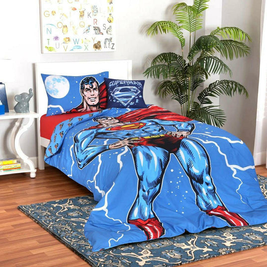 4 Pcs Cotton Comforter Set (Super Men Design)