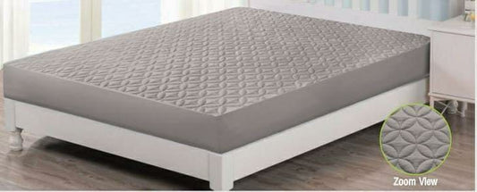 Waterproof Quilted Mattress Cover for King Bed (Grey)