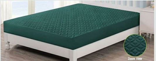 Waterproof Quilted Mattress Cover for King Bed (Green)