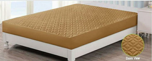 Waterproof Quilted Mattress Cover for King Bed (Mustard)