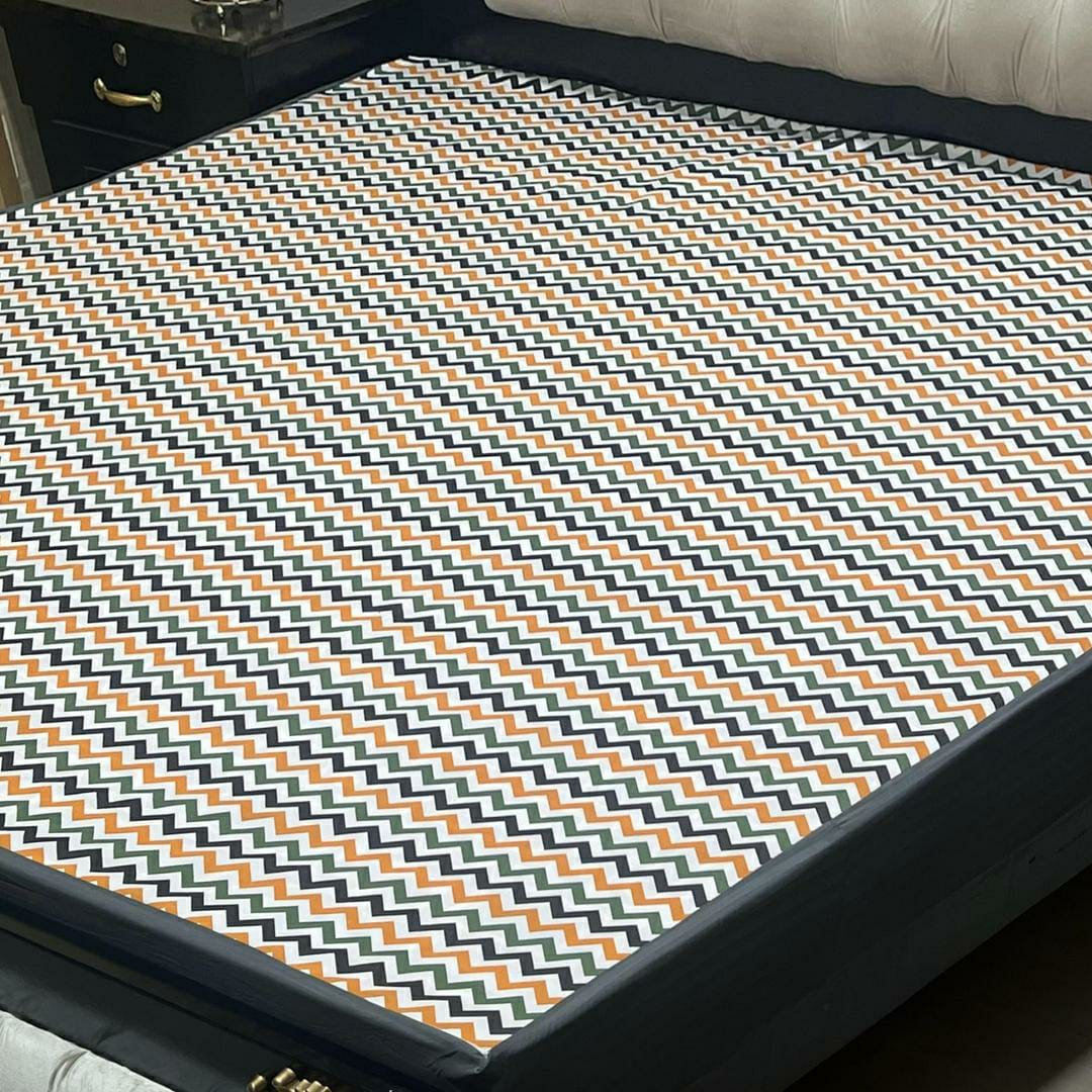 Waterproof PU Printed Mattress Cover for Double Bed (Multi)