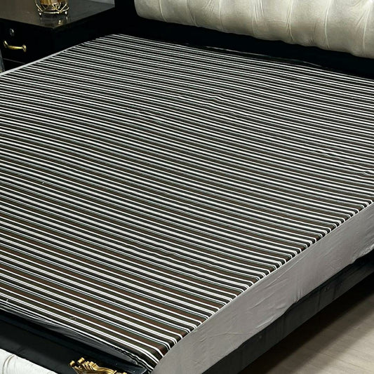 Ultimate Waterproof PU Printed Mattress Cover for Double Bed (Black)