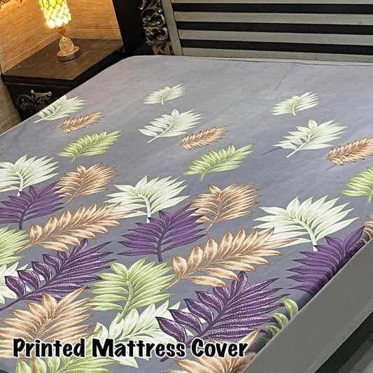 Waterproof Terry Cotton King Size Mattress Cover - 1 Pc Printed Design (Multicolor)