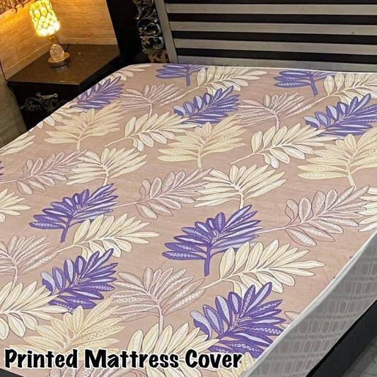 Waterproof Terry Cotton King Size Mattress Cover - 1 Pc Printed Design