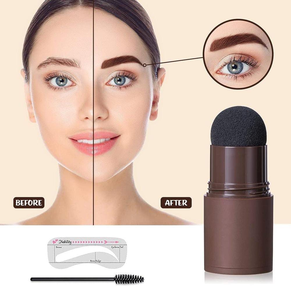 3 in 1 Eyebrow Stamp Makeup Deal with Stencil & Stamp Stick - 1 Pcs