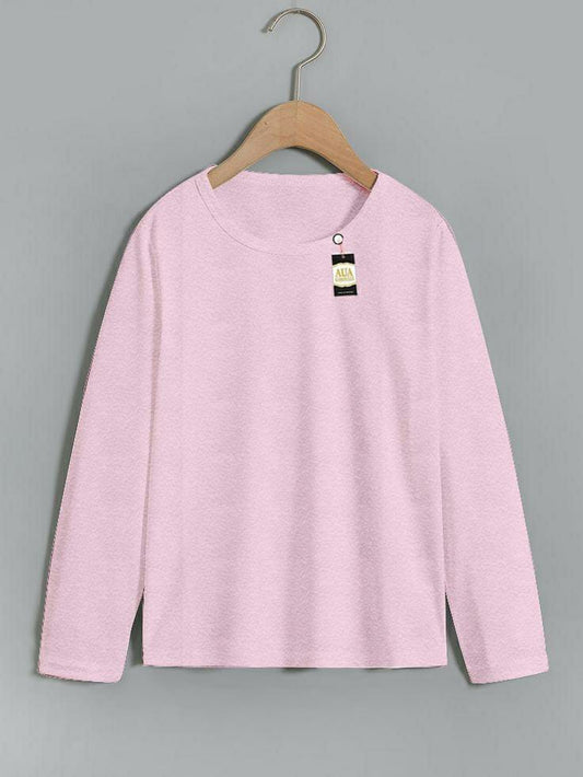 1 Pc Women's Stitched Plain Sweat Shirt (Pink)