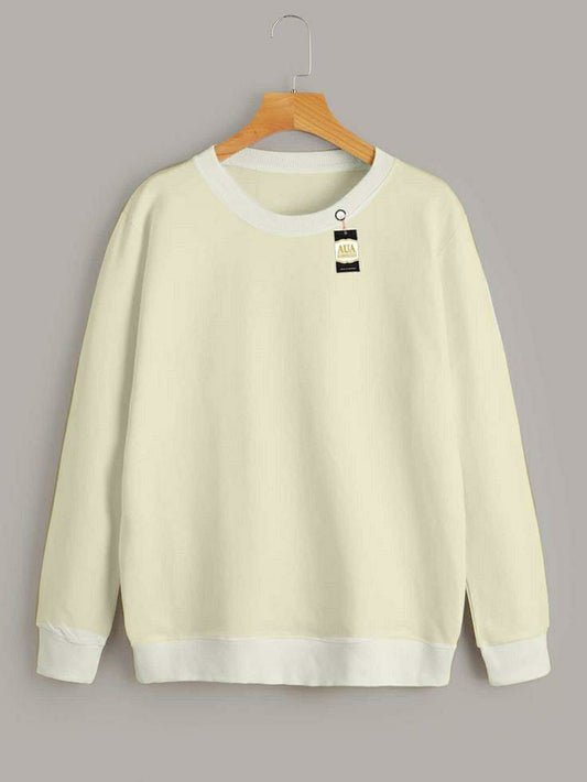 1 Pc Women's Stitched Plain Sweat Shirt (Off White)