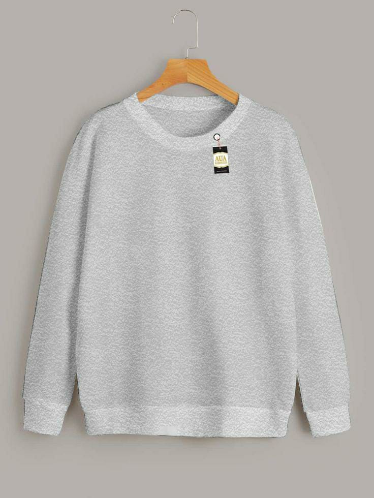 1 Pc Women's Stitched Plain Sweat Shirt (Grey)