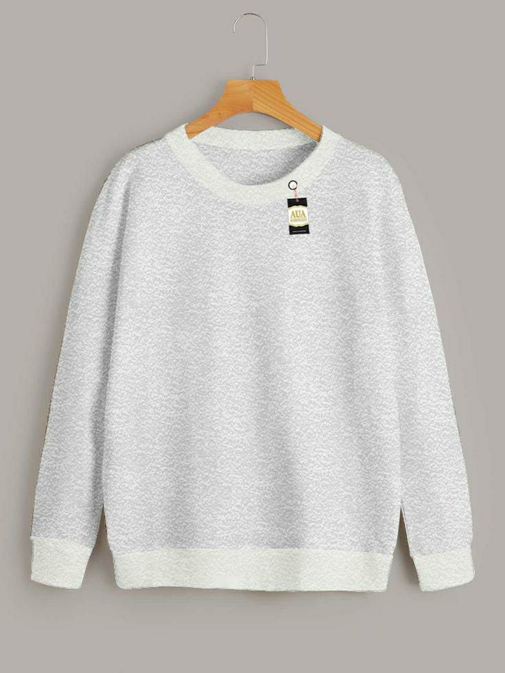 1 Pc Women's Stitched Plain Sweat Shirt (White)