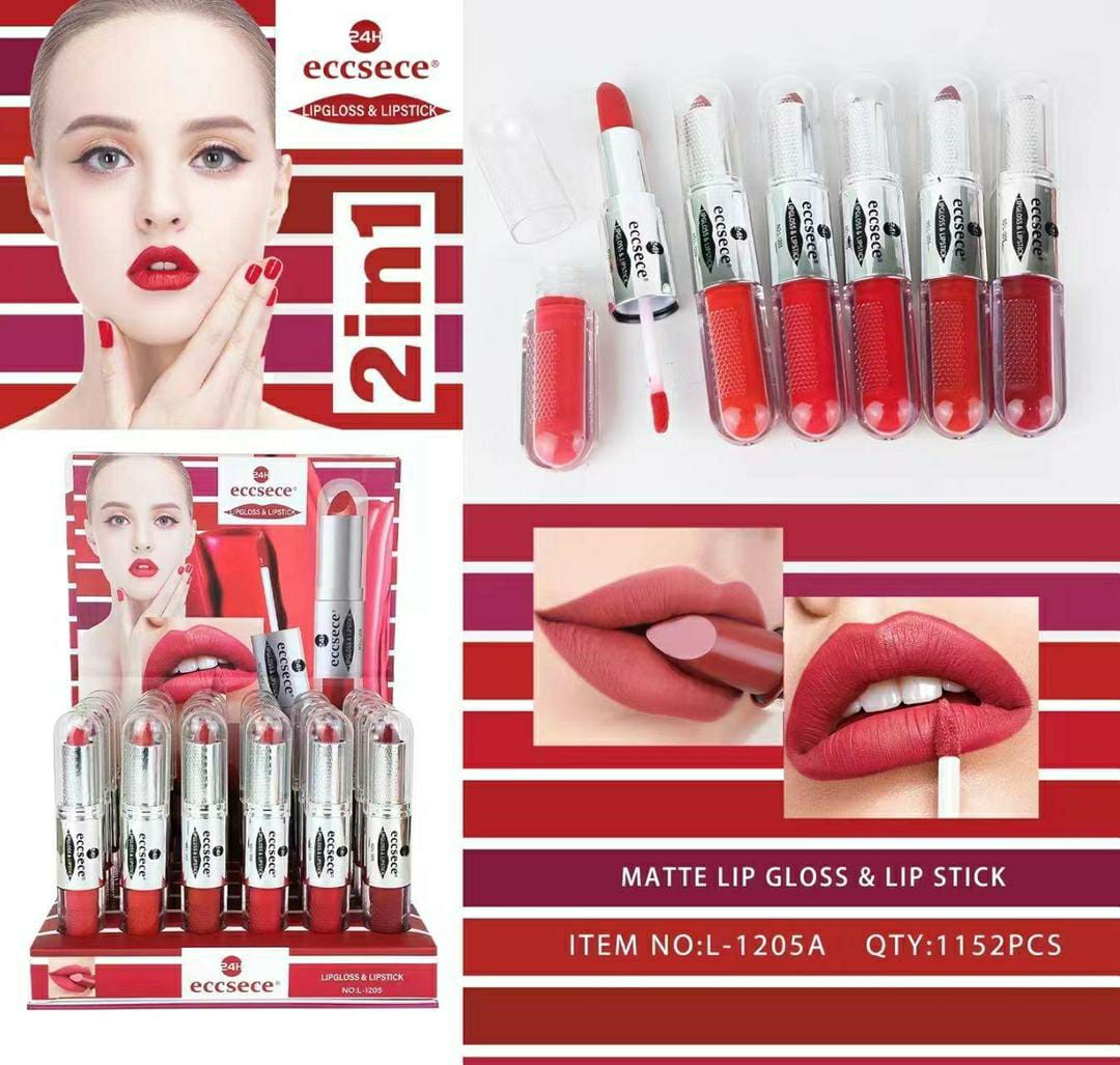 2 in 1 High Pigmented Matte Lip Gloss