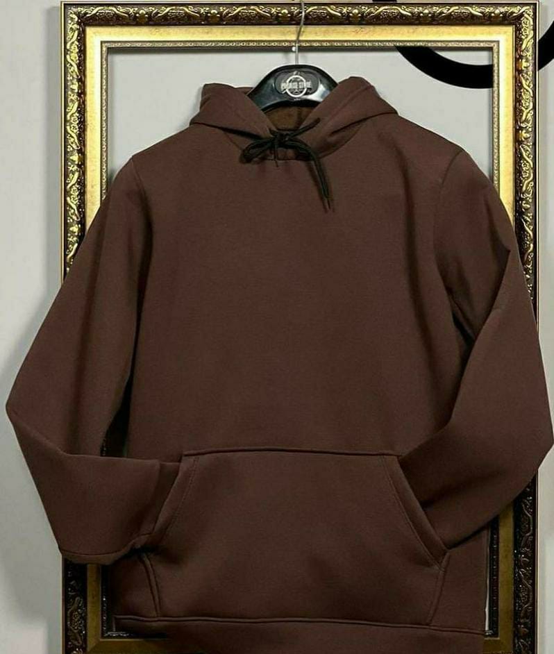 1 Pc Women's Stitched Cotton Printed Hoodie (Brown)