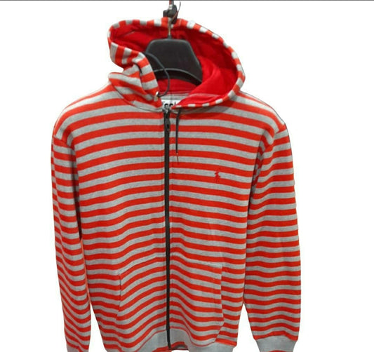 Mens Cotton Fleece Hoodie (Red & Grey)