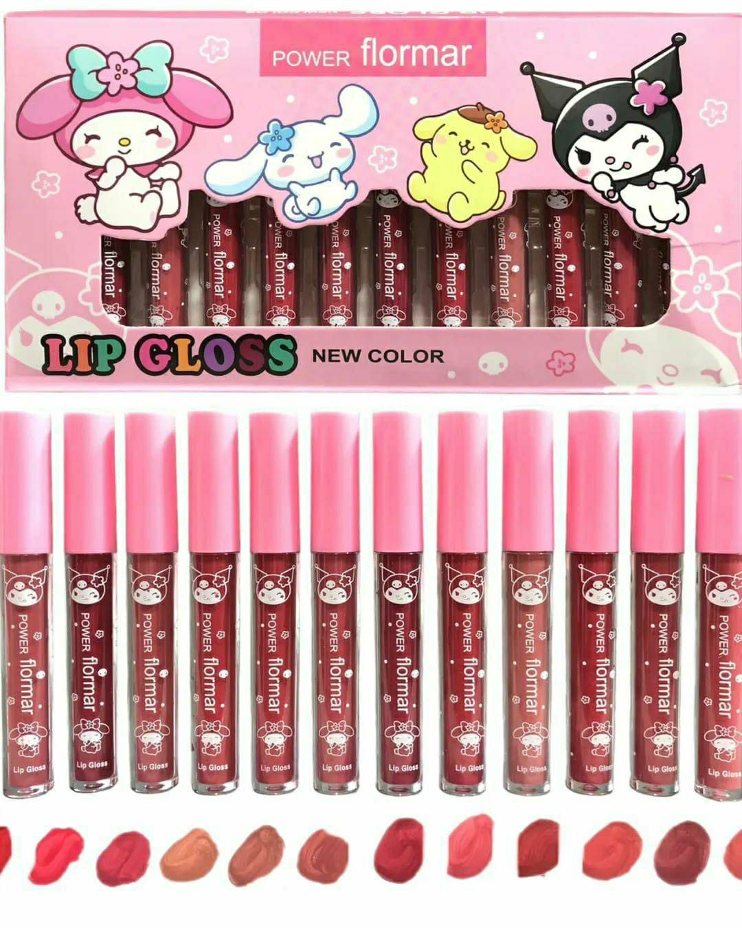 High Pigmented Multicolor Lip Gloss - Glossy Finish, Pack of 12