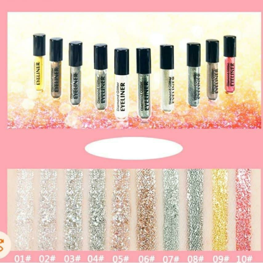 Matte And Glitter Eyeliner - Pack Of 10