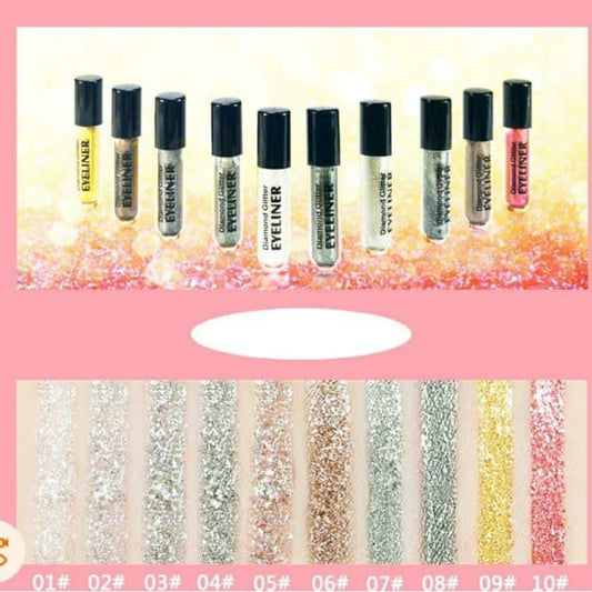 Matte And Glitter Eyeliner - Pack Of 10