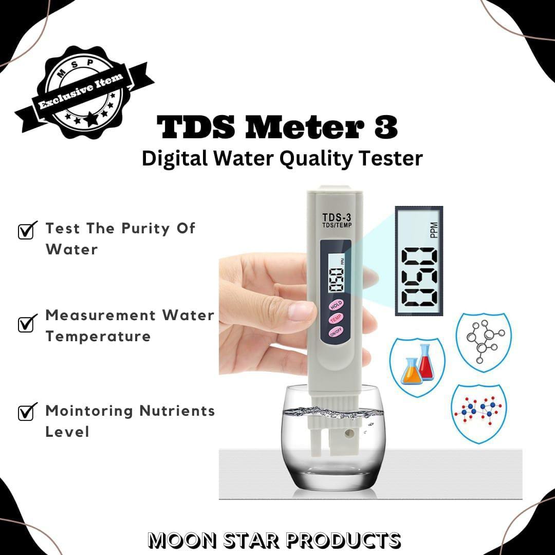 Portable TDS Meter - 1 Pc ABS Plastic Water Quality Testing Device