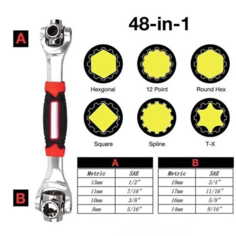 48 Pcs Stainless Steel Portable Universal Socket Wrench Set