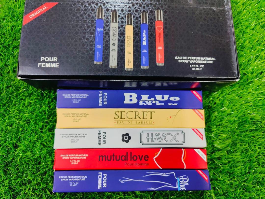 5 Pcs Pocket Perfume Collection - Long Lasting Floral, Woody & Oriental Fragrances