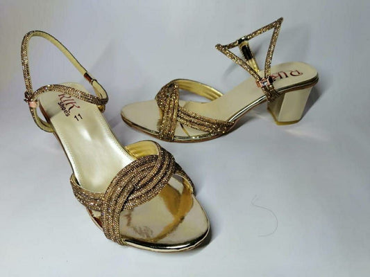 Women's Fancy Wedge Heels (Golden)