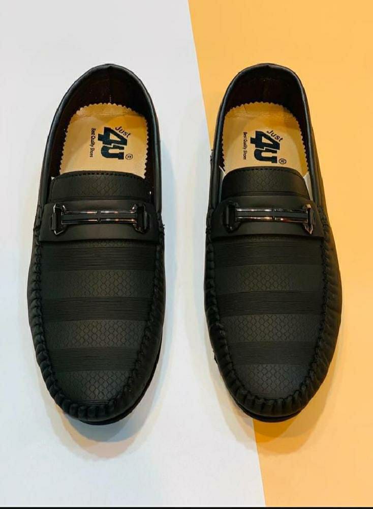 Men's Black Loafers (Black Lines)