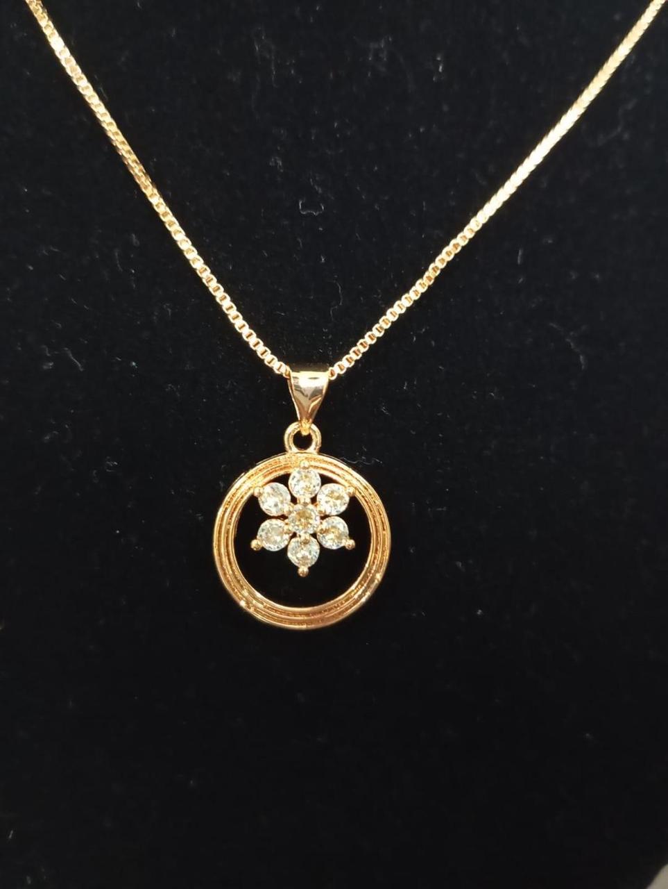 Flower Shaped Gold Plated Pendant