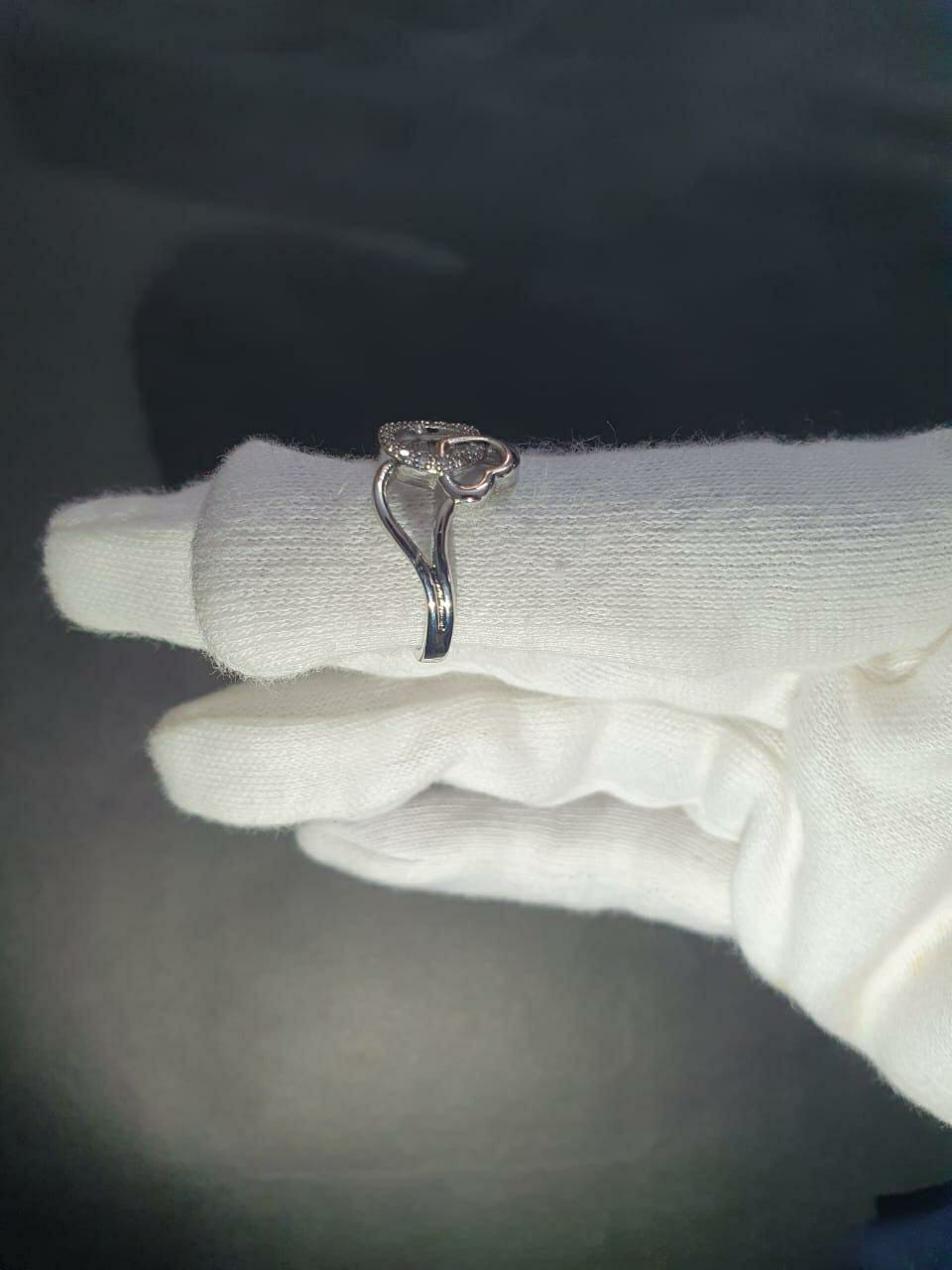 Heart Design Silver Plated Zircon Anniversary Ring