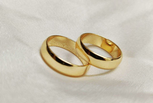 Women's Plain Gold Plated Zircon Rings Set