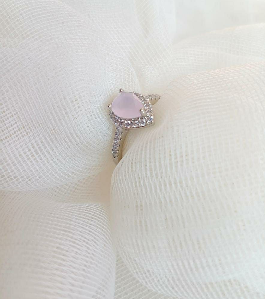 Stylish Pink Drop Stone Ring