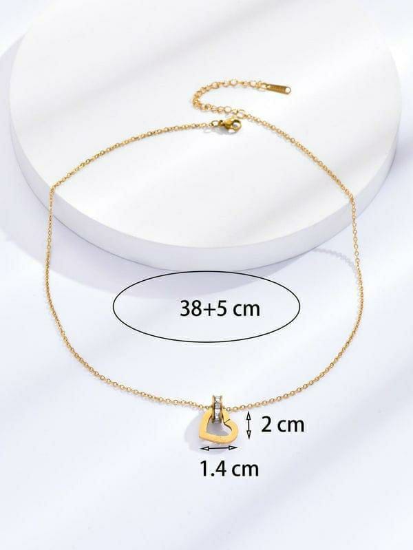 Heart Design Gold Plated Crystal Pendant