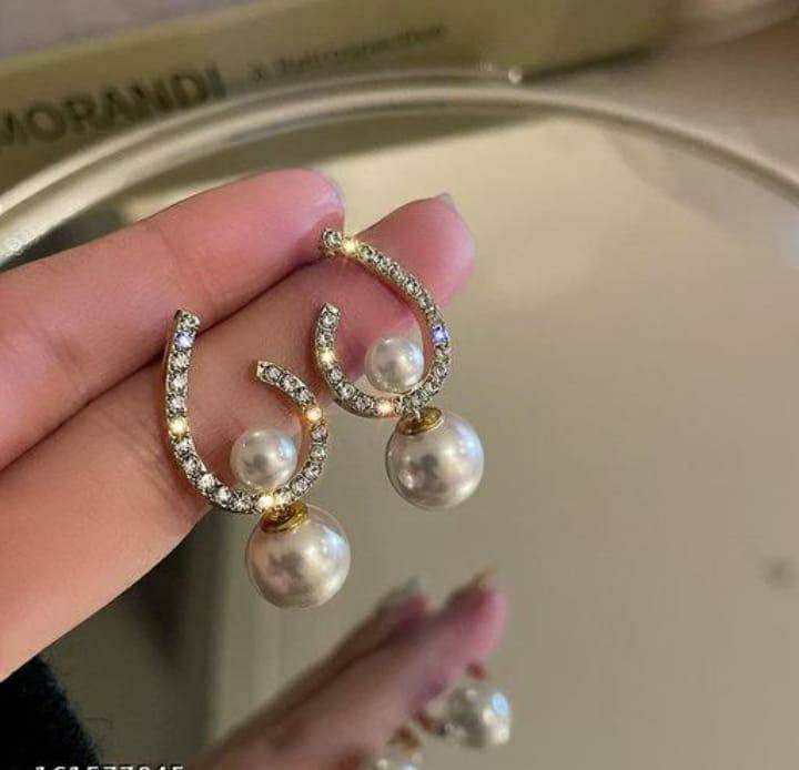 Gold Plated Fancy Pearl Stone Earrings for Women