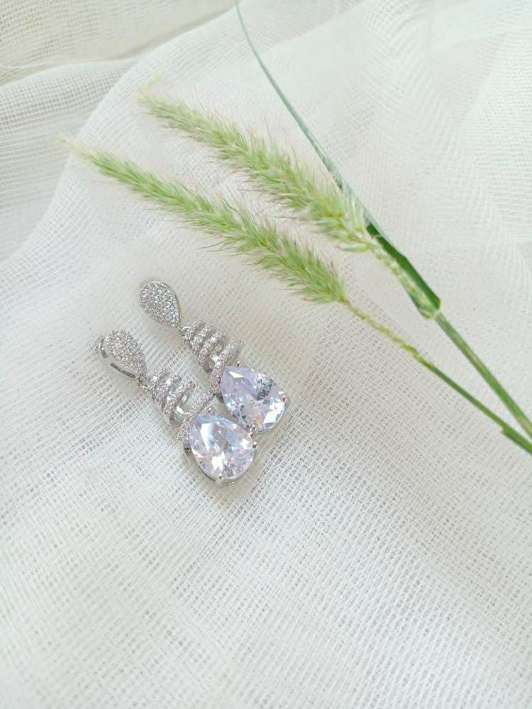 Silver Plated Zircon Earrings