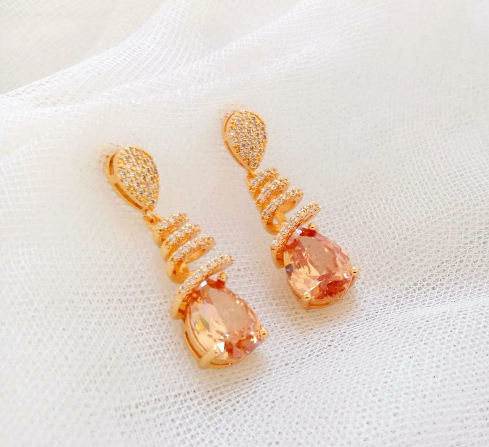 Gold Plated Zircon Earrings