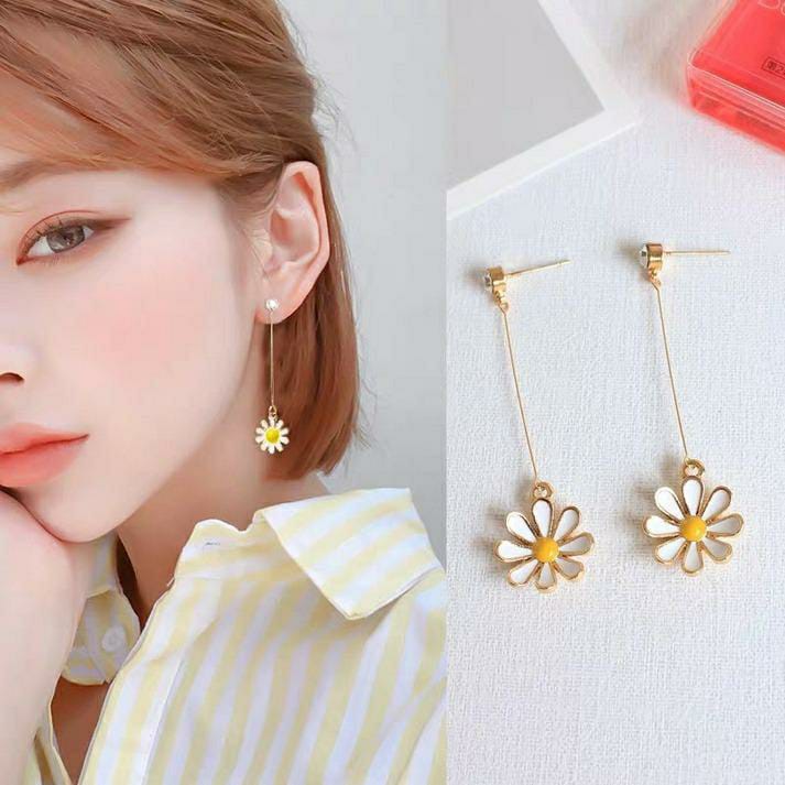 Yellow Sun Flower Stud Earrings