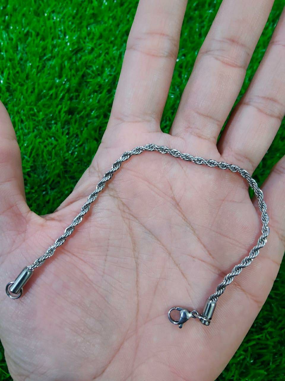 1 Pc Twisted Rope Design Chain Bracelet