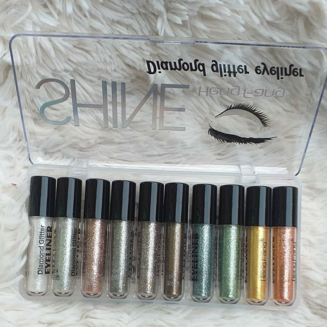 Matte And Glitter Eyeliner - Pack Of 10