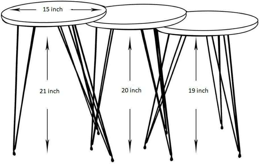 3 Pcs Coffee Table Set
