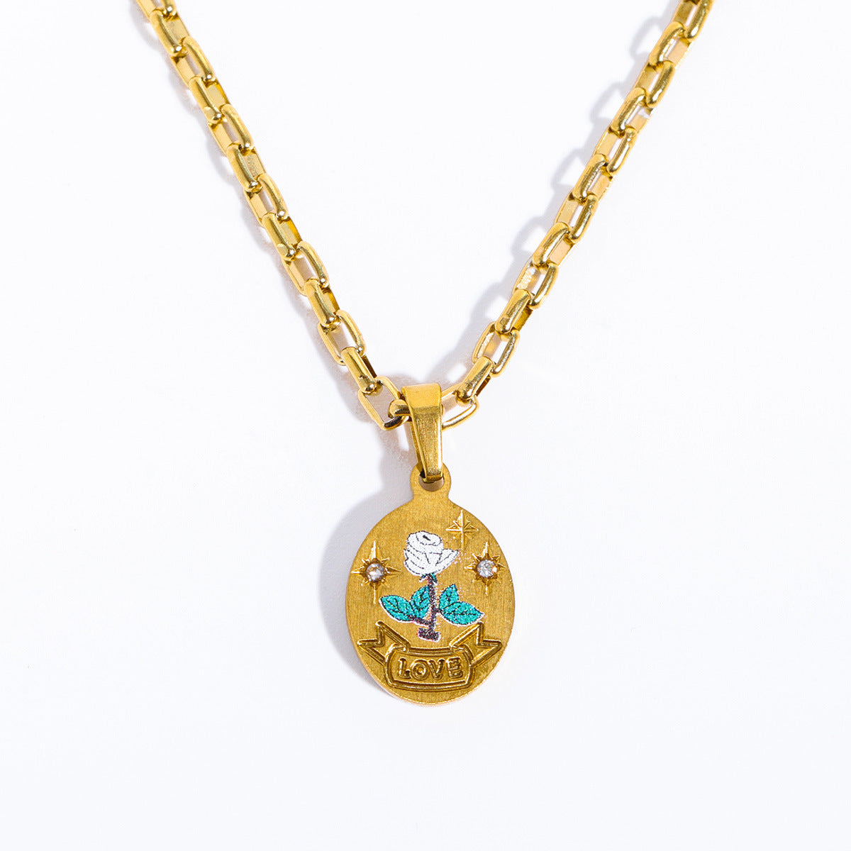 Hand Painting Light Luxury High Color Retention Pendant Necklace