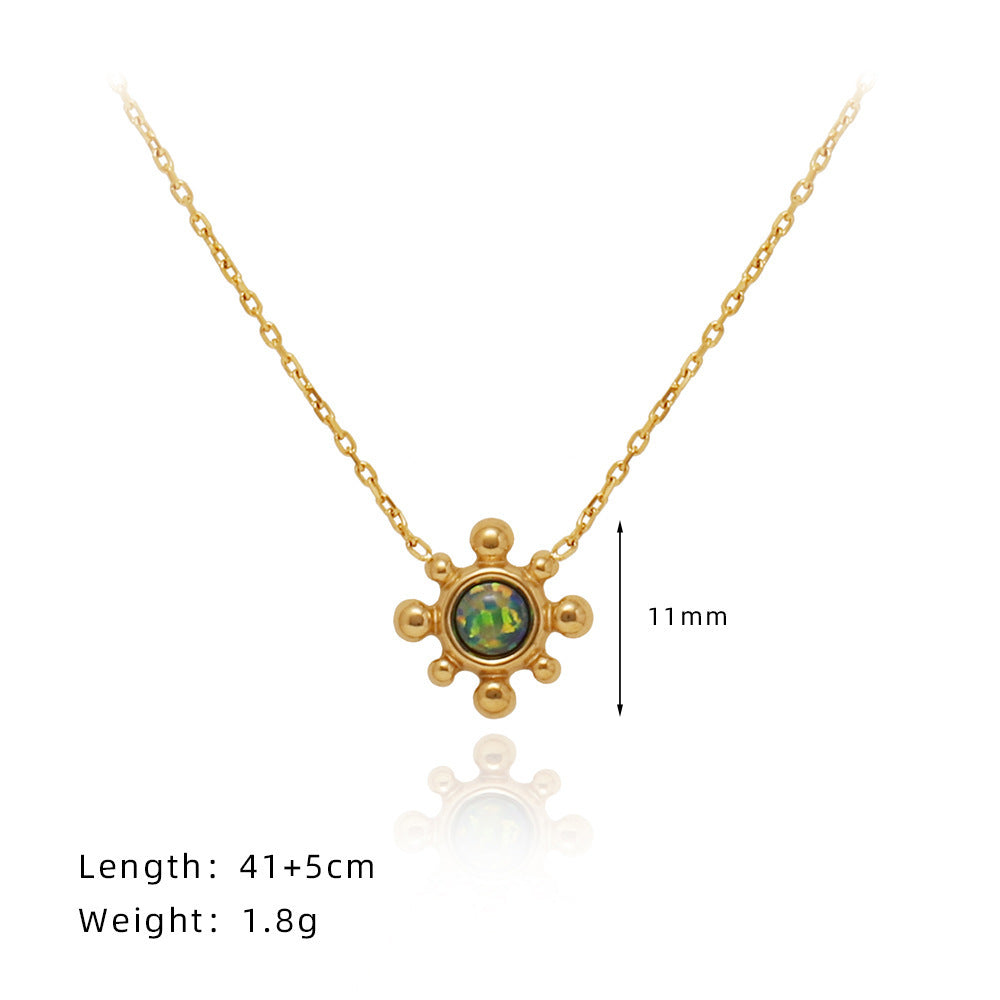 Titanium Steel High Color Retention Small SUNFLOWER Necklace