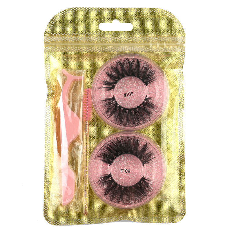 False Eyelashes Mink Hair Natural Bushy Round Set Beauty Tools